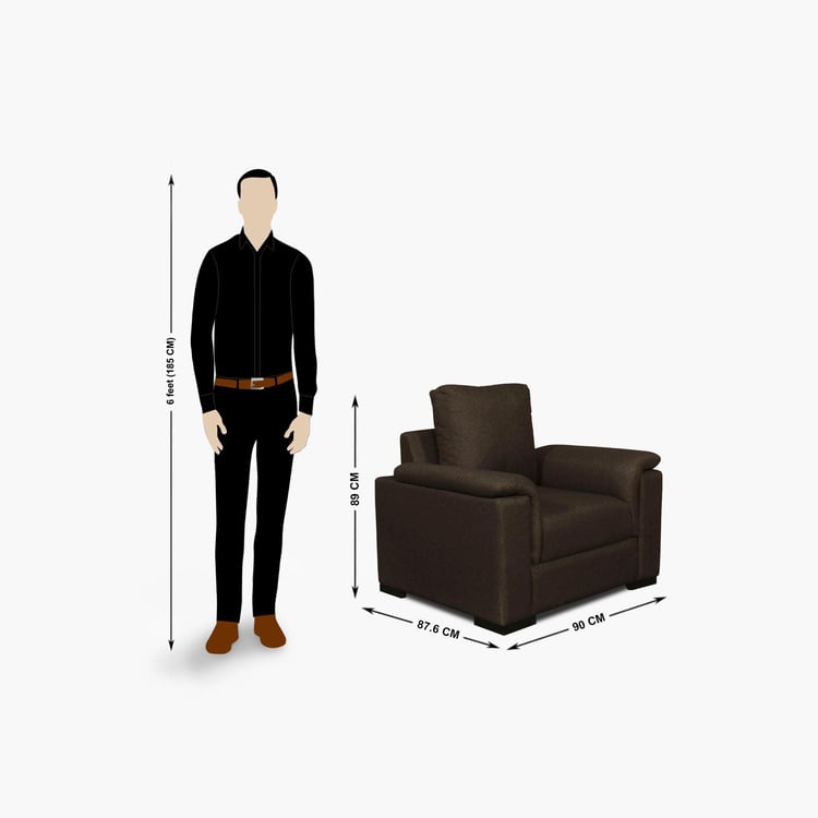 Lupin Fabric 1-Seater Sofa - Brown