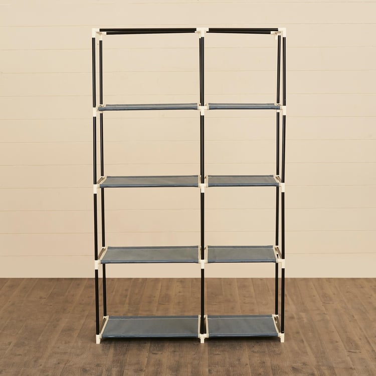 Helios Archer Fabric 2-Door Collapsible Wardrobe - Grey