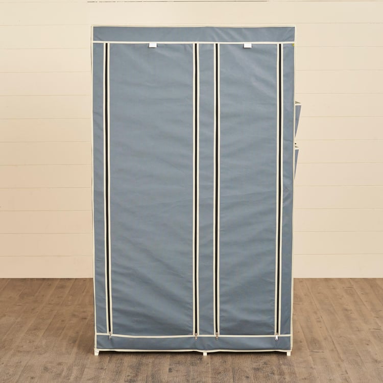 Helios Archer Fabric 2-Door Collapsible Wardrobe - Grey