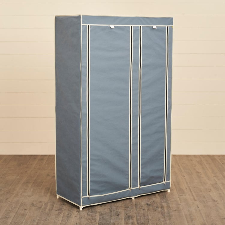 Helios Archer Fabric 2-Door Collapsible Wardrobe - Grey
