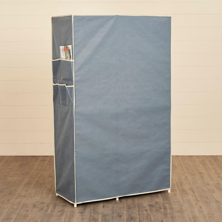 Helios Archer Fabric 2-Door Collapsible Wardrobe - Grey