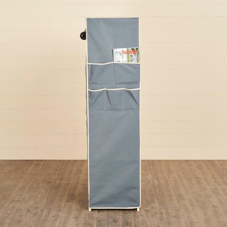 Helios Archer Fabric 2-Door Collapsible Wardrobe - Grey