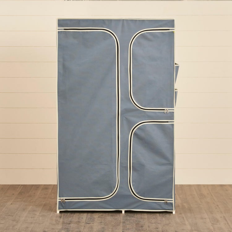 Helios Elante Fabric 3-Door Collapsible Wardrobe - Grey