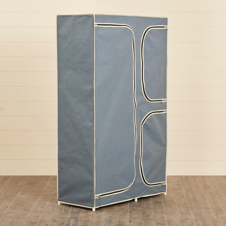 Helios Elante Fabric 3-Door Collapsible Wardrobe - Grey