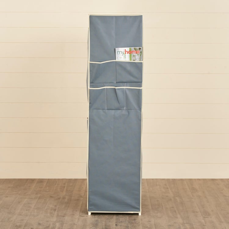 Helios Elante Fabric 3-Door Collapsible Wardrobe - Grey