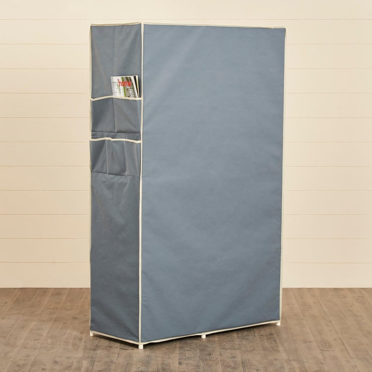 Helios Elante Fabric 3-Door Collapsible Wardrobe - Grey