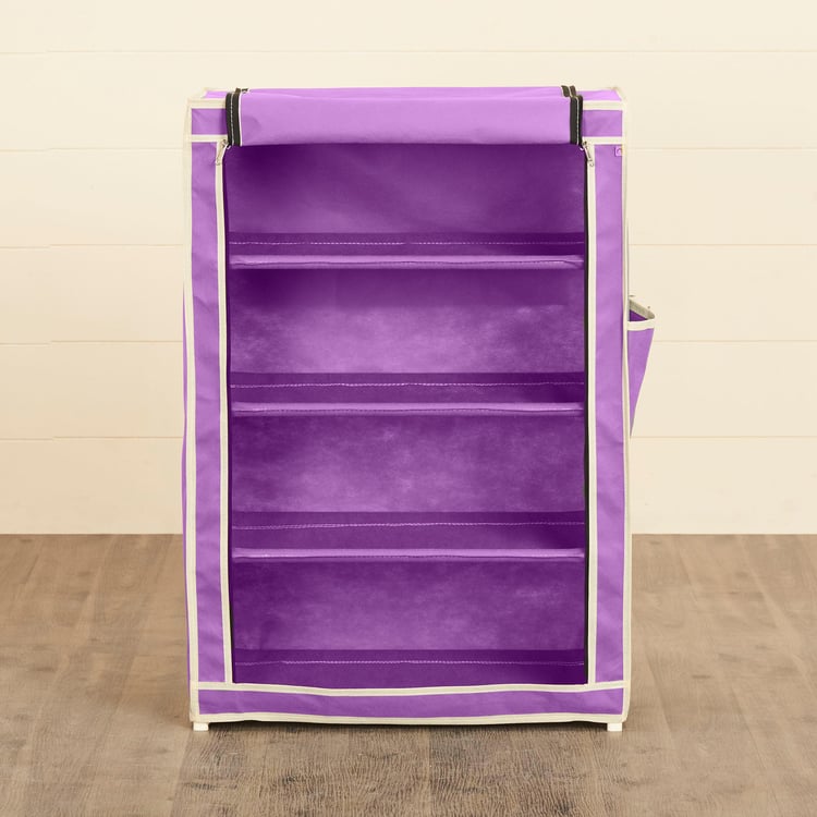 Helios Kenny Fabric Collapsible Four-Shelf Shoe Rack