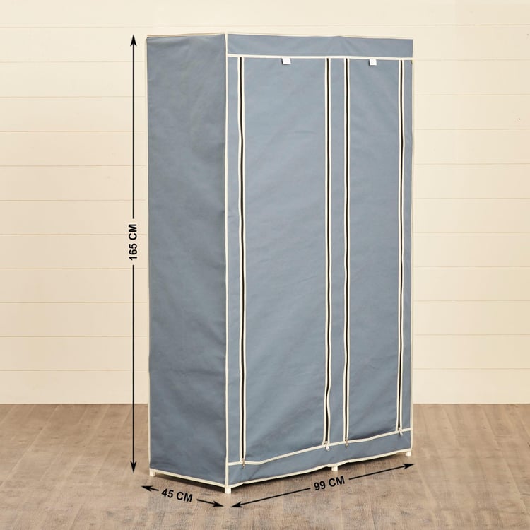 Helios Opus Fabric 2-Door Collapsible Wardrobe - Grey