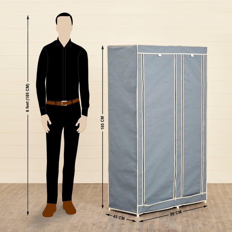 Helios Opus Fabric 2-Door Collapsible Wardrobe - Grey