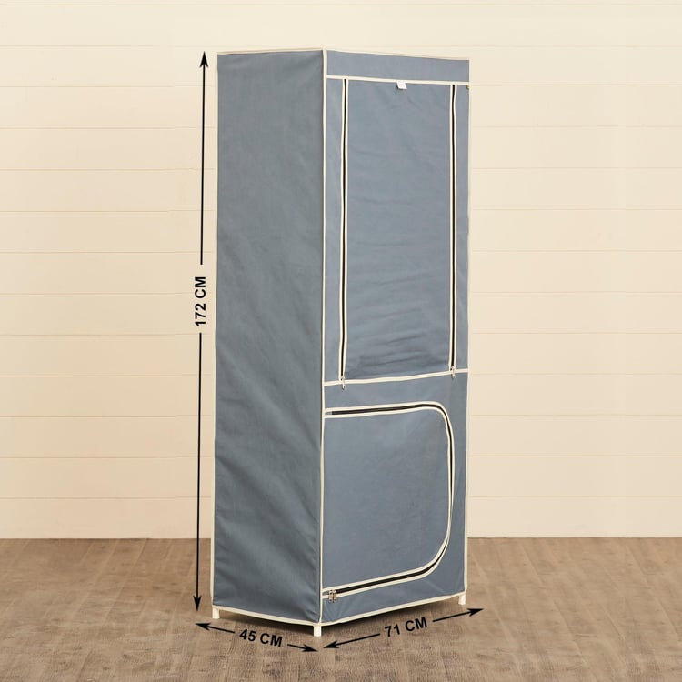 Helios Traft Fabric 2-Door Collapsible Wardrobe - Grey