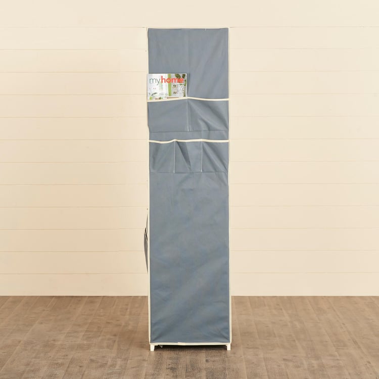 Helios Traft Fabric 2-Door Collapsible Wardrobe - Grey