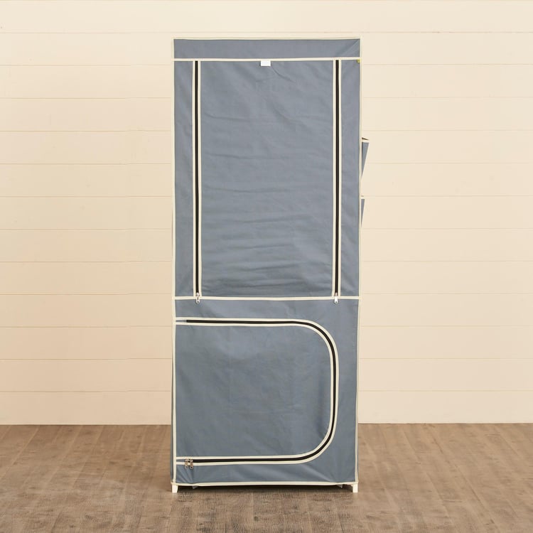 Helios Traft Fabric 2-Door Collapsible Wardrobe - Grey
