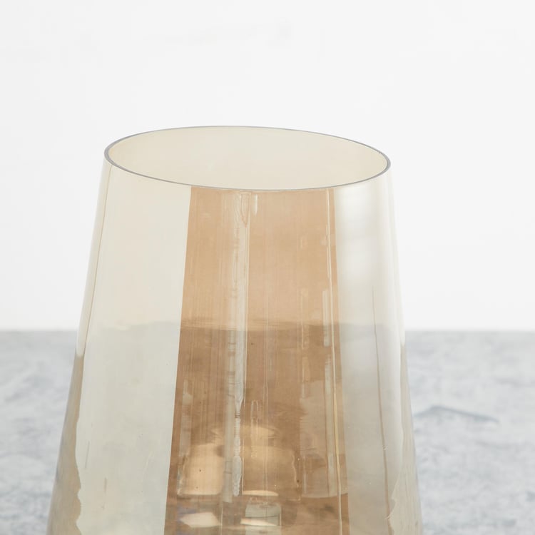 Fiesta Glass Hurricane Candle Holder with Wood Base