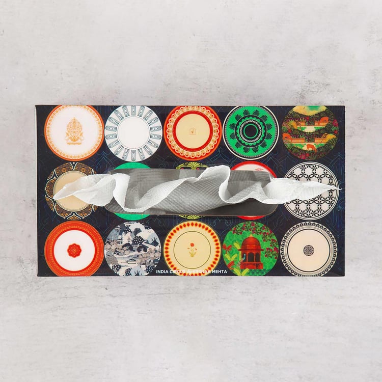 INDIA CIRCUS Platter Portrayal Tissue Box Holder