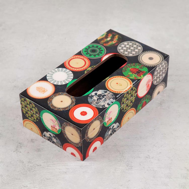 INDIA CIRCUS Platter Portrayal Tissue Box Holder