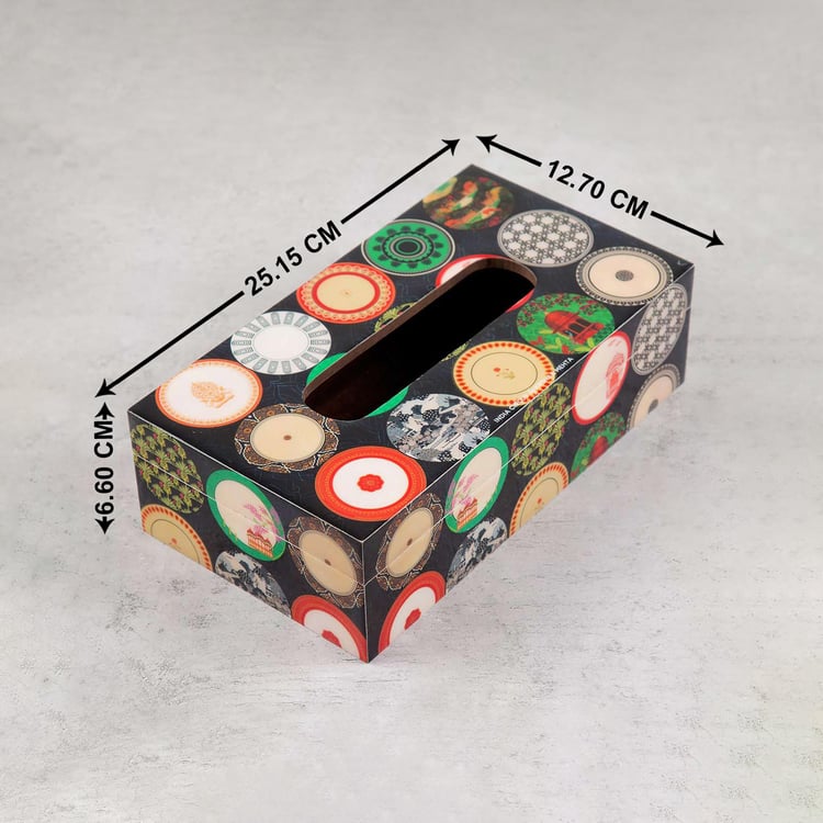 INDIA CIRCUS Platter Portrayal Tissue Box Holder