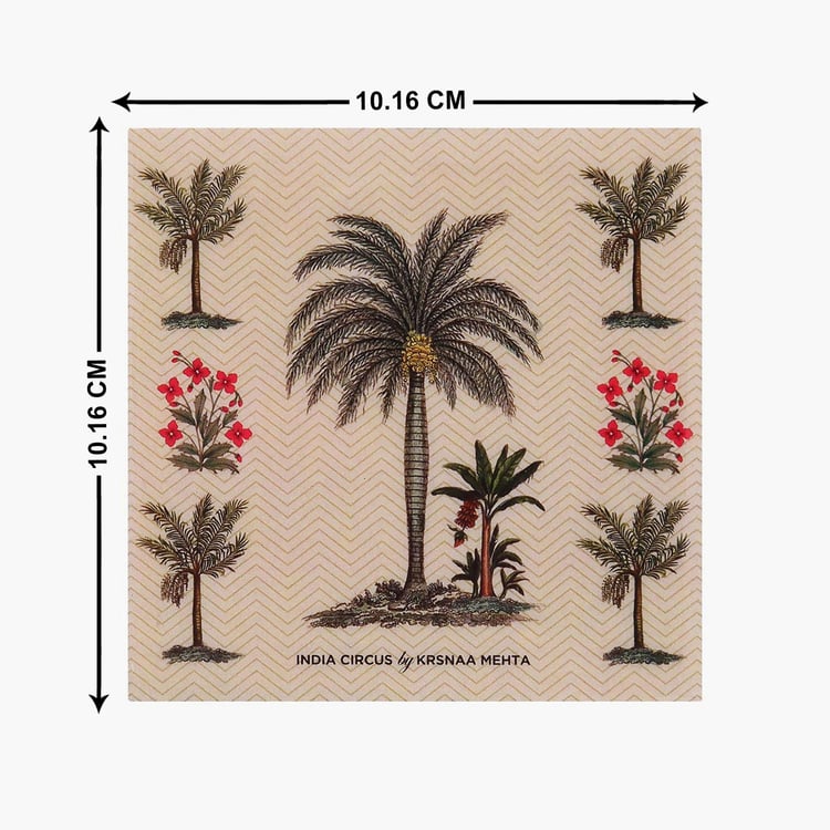 INDIA CIRCUS Chevron Palms 6-Pc Table Coaster with Stand