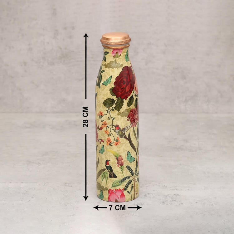 India Circus Bird Land Printed Copper Water Bottle - 950 ml