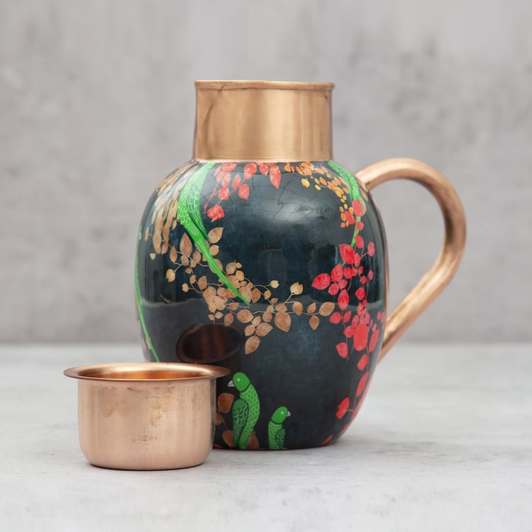 INDIA CIRCUS Parrots of the night Copper Jug set