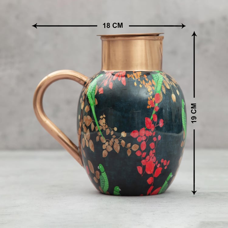 INDIA CIRCUS Parrots of the night Copper Jug set