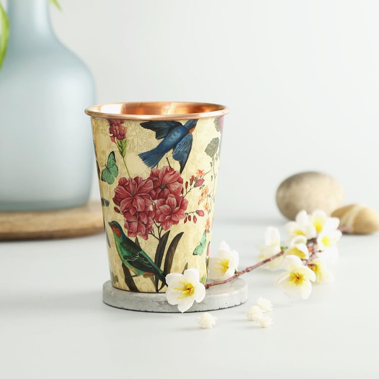 INDIA CIRCUS Printed Bird Land Copper Tumbler