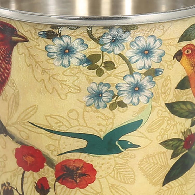 INDIA CIRCUS Bird Land Printed Steel Tumbler-Set of 2