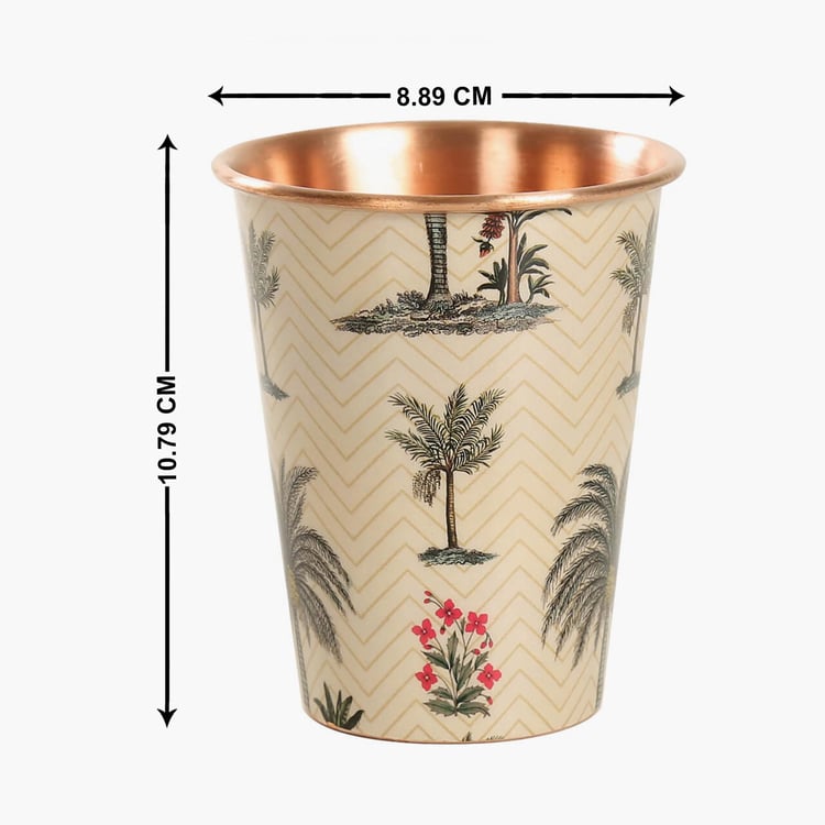 INDIA CIRCUS Chevron Palms Printed  Copper Tumbler