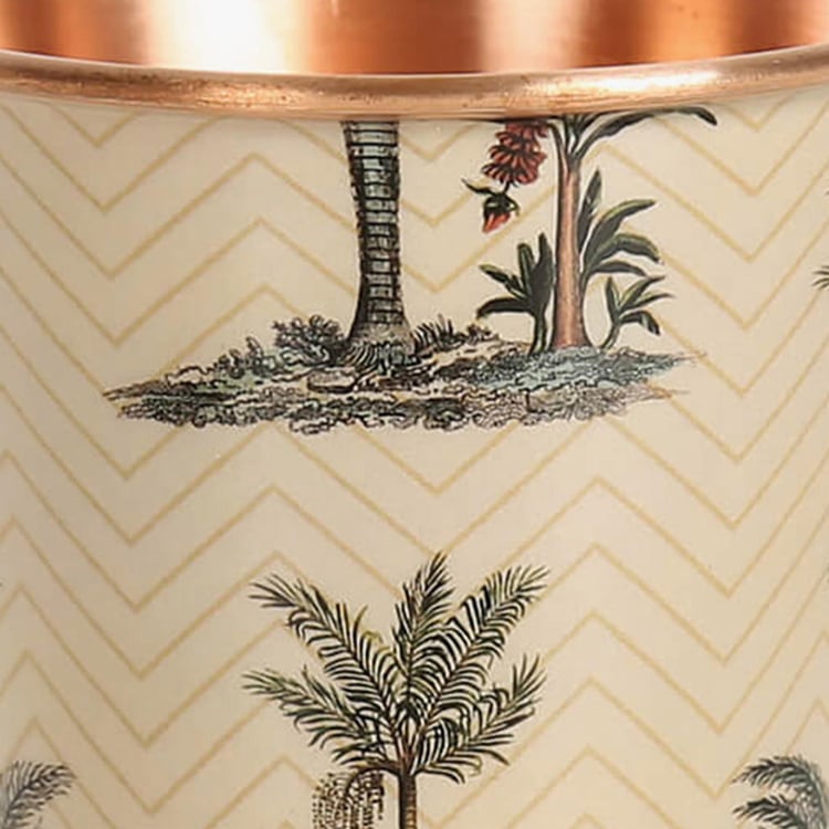 INDIA CIRCUS Chevron Palms Printed  Copper Tumbler