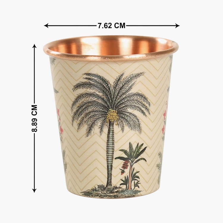 INDIA CIRCUS Printed Chevron Palms Small Copper Tumbler