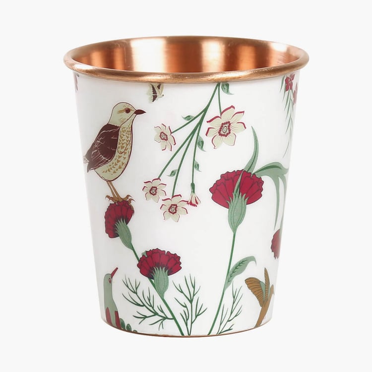 INDIA CIRCUS Printed Floral Galore Small Copper Tumbler