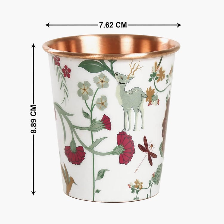 INDIA CIRCUS Printed Floral Galore Small Copper Tumbler