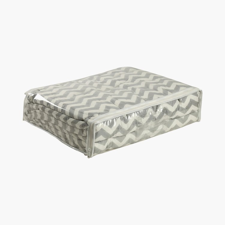 INDIA CIRCUS Classic Chevron Printed Quilted Double Bed Rajai - 210 x 250 cm