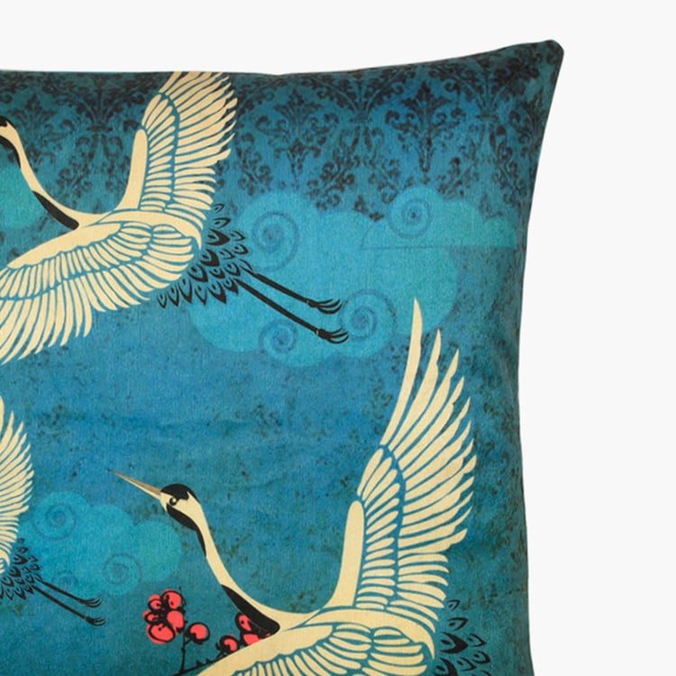 INDIA CIRCUS Legend of the Cranes Printed Cushion Cover - 40.6 x 40.6 cm