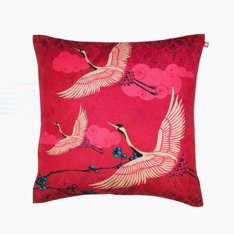 INDIA CIRCUS Legend Of the Cranes Cushion Cover - 40.6 x 40.6 cm