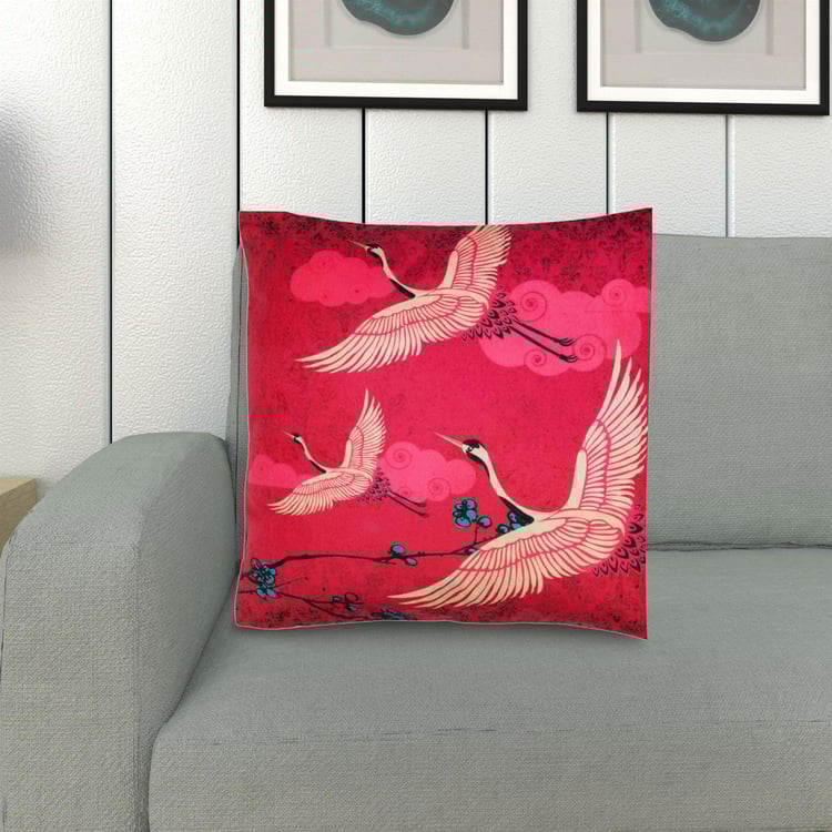 INDIA CIRCUS Legend Of the Cranes Cushion Cover - 40.6 x 40.6 cm
