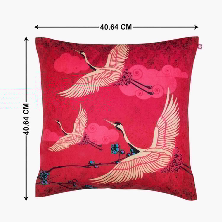 INDIA CIRCUS Legend Of the Cranes Cushion Cover - 40.6 x 40.6 cm