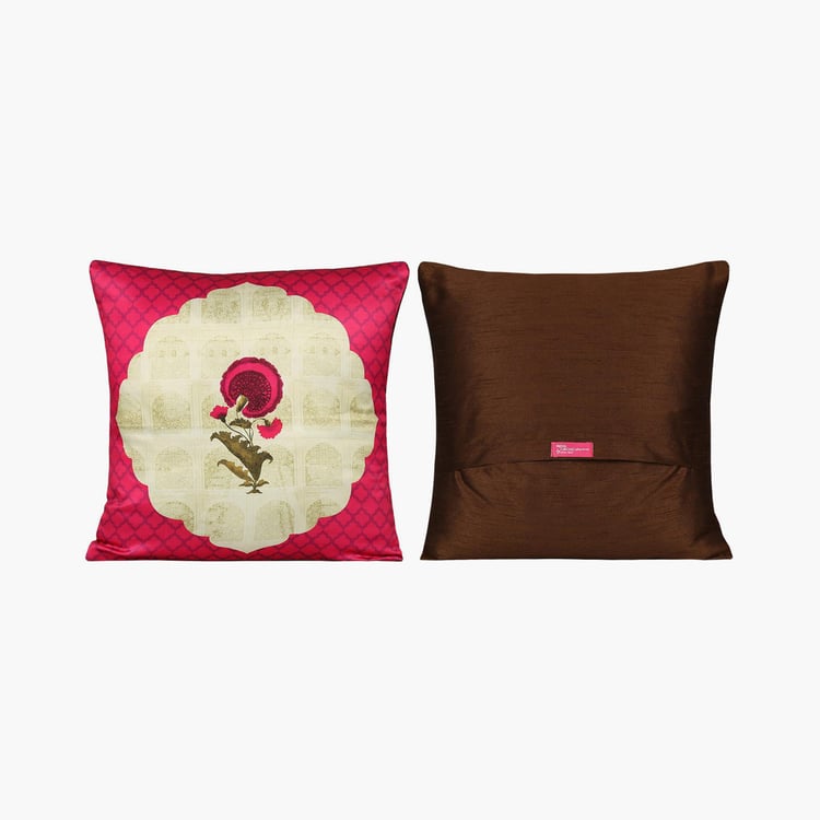 INDIA CIRCUS Poppy Bird Land Set of 5 Cushion Covers - 40.64 x 40.64 cm