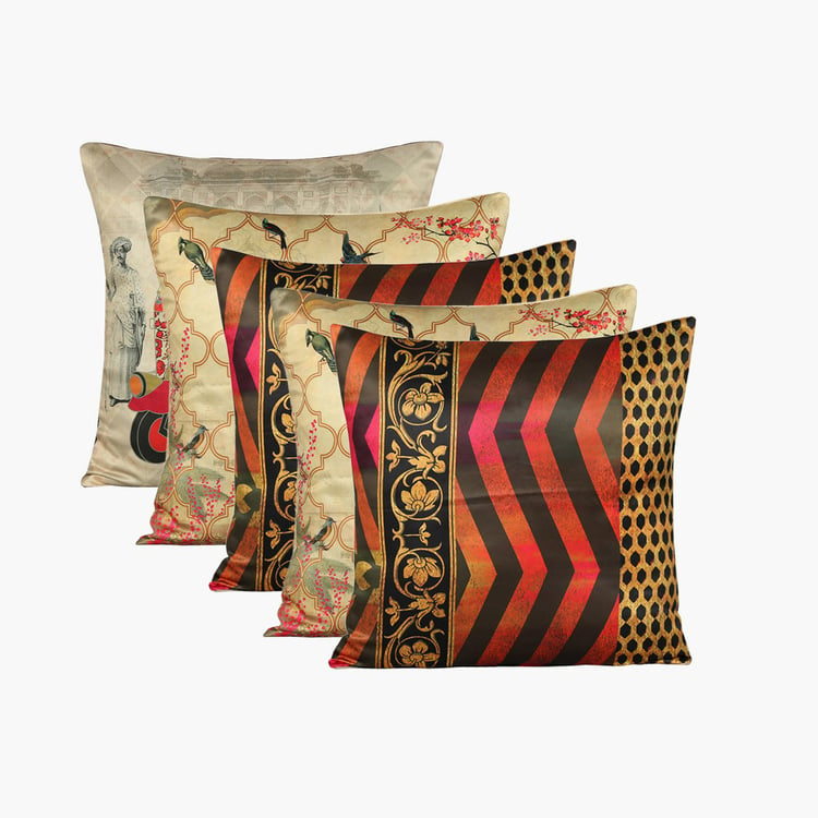 INDIA CIRCUS The Mughal Rickshaw Cushion Cover - Set of 5 - 40 x 40 cm