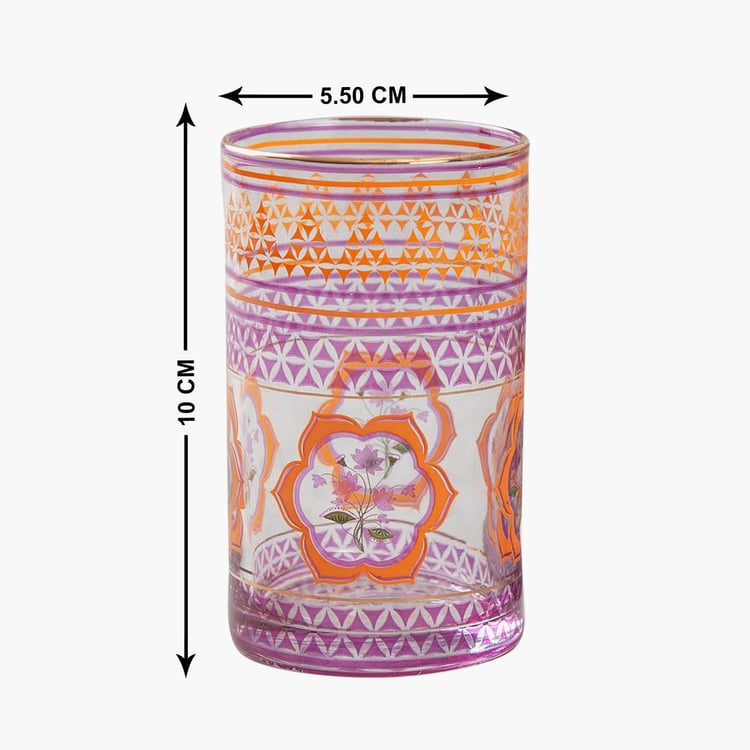 INDIA CIRCUS Lattice Lotus Small Glass Tumbler - Set of 2