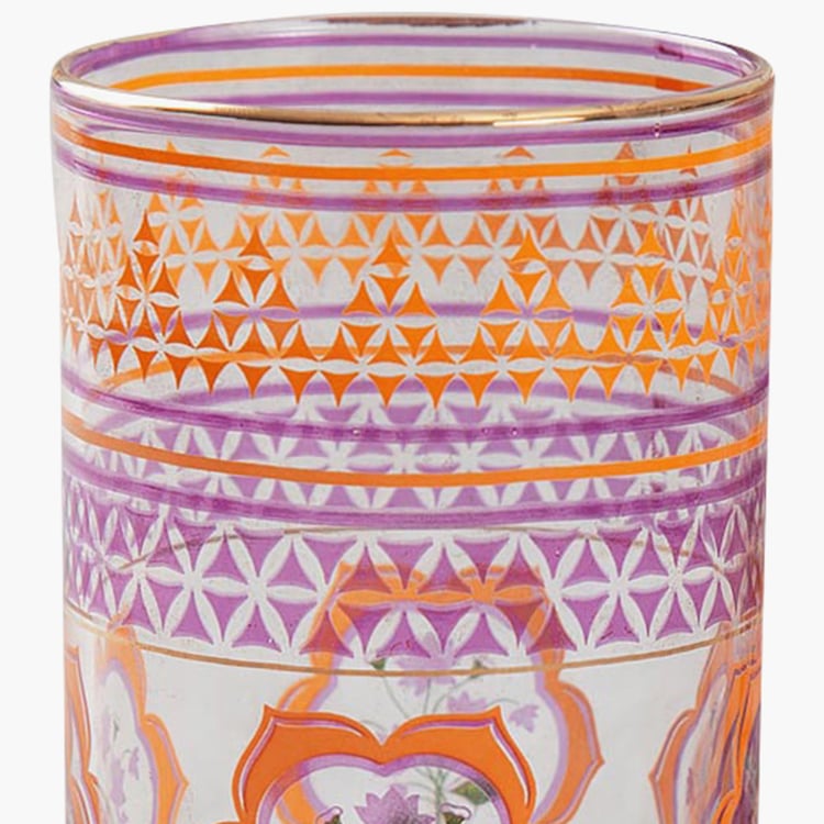 INDIA CIRCUS Lattice Lotus Small Glass Tumbler - Set of 2