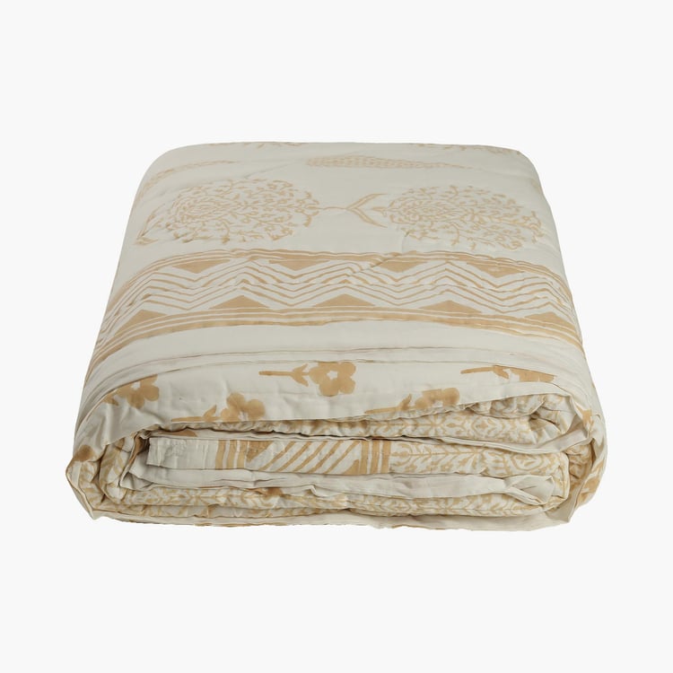 INDIA CIRCUS Baroque & Conifer Quilted Double Bed Rajai - 210 x 250 cm