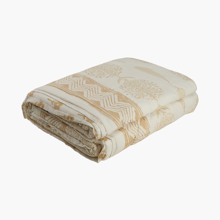 INDIA CIRCUS Baroque & Conifer Quilted Double Bed Rajai - 210 x 250 cm