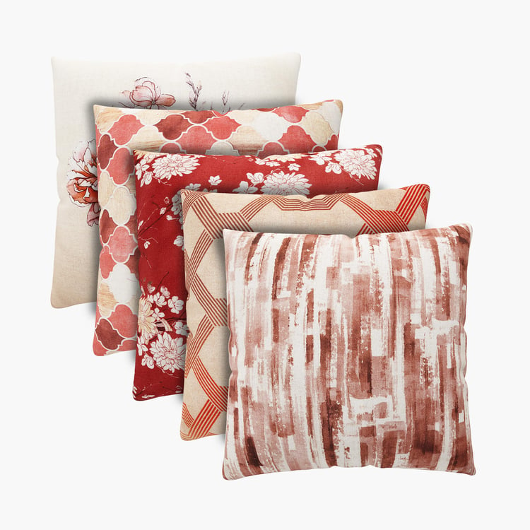 Everyday Essentials Digital Print Cushion Cover - Set of 5- 40 x 40 cm