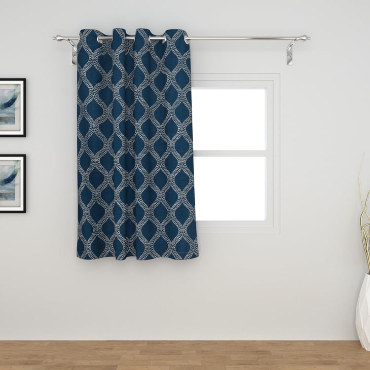 Jade Blue Jacquard Window Curtain - 110x160cm