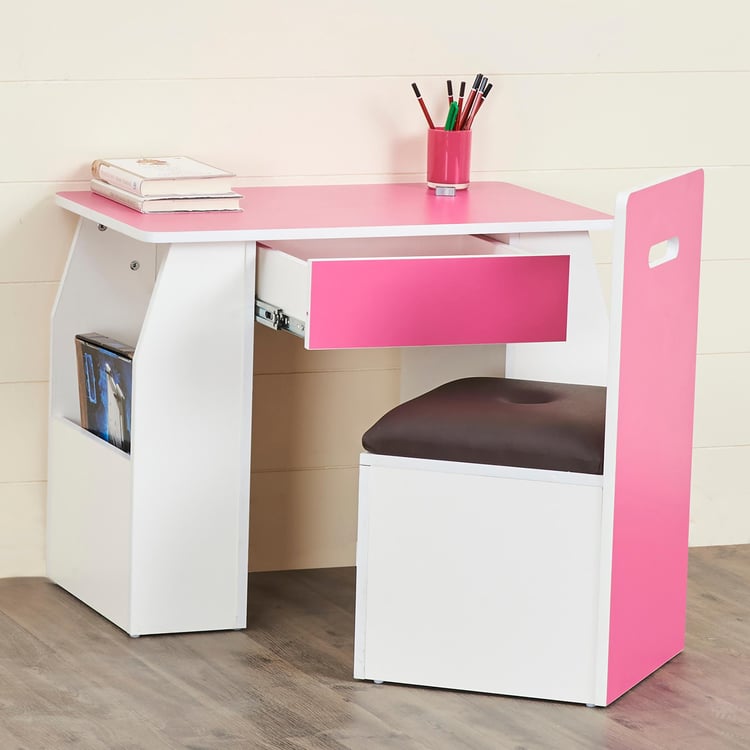 Helios Oregin Kids Study Chair - White and Pink