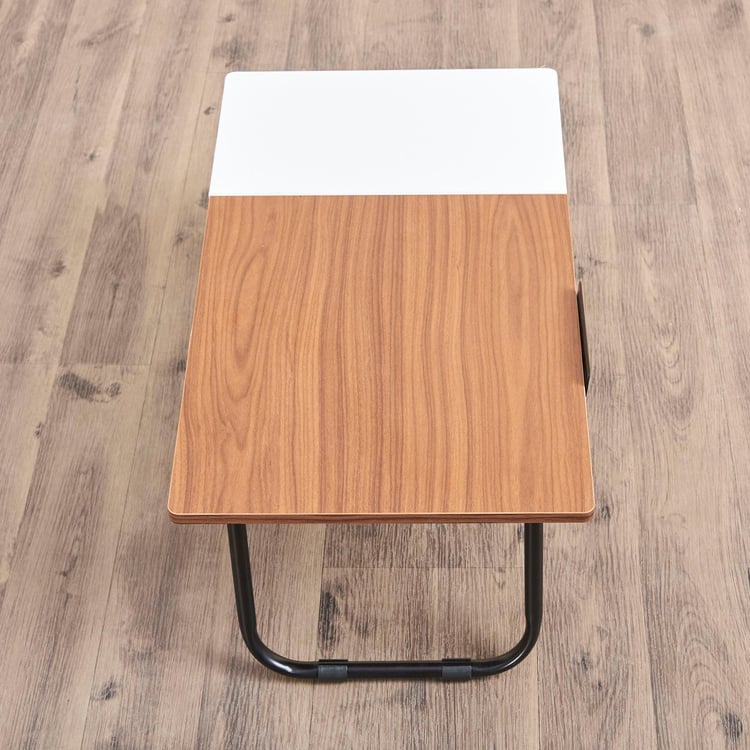 Helios Cozo Folding Laptop Table - White and Brown
