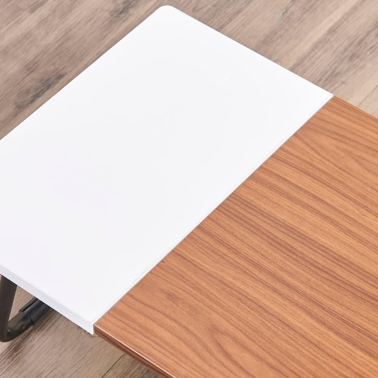 Helios Cozo Folding Laptop Table - White and Brown