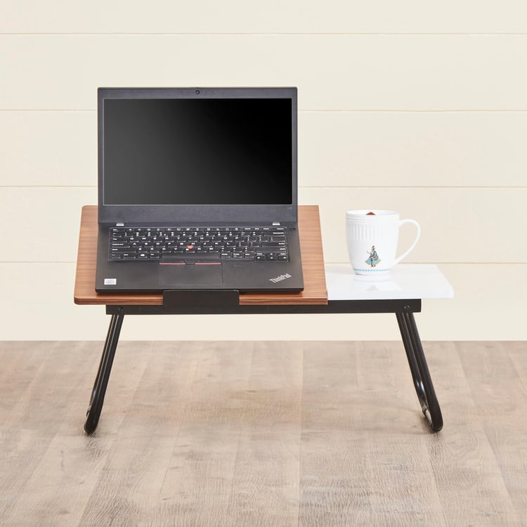 Helios Cozo Folding Laptop Desk - White and Brown