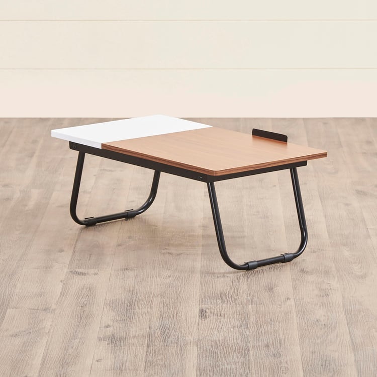 Helios Cozo Folding Laptop Table - White and Brown