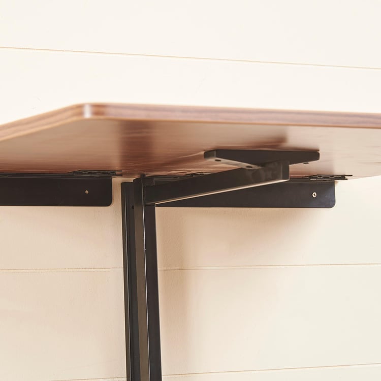 Helios Butterfly Wall Mounted Drop Leaf Table - Brown